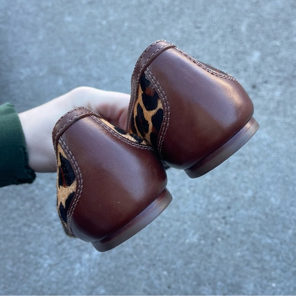 Tory Burch Leopard Print Flats with Gold Accents - Picture 3 of 10